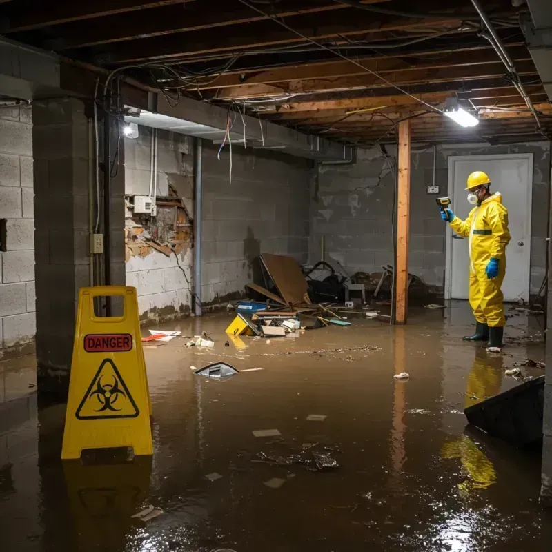 Flooded Basement Electrical Hazard in Walton, IN Property